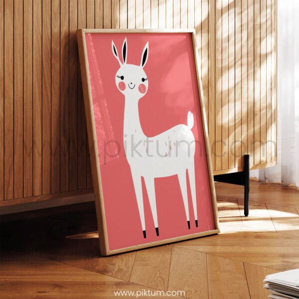 Minimal Deer Wall Art – Gentle Woodland Animal Print for Nursery Decor