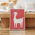 Minimal Deer Wall Art – Gentle Woodland Animal Print for Nursery Decor