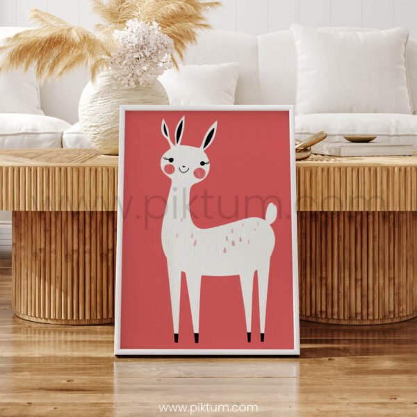 Minimal Deer Wall Art – Gentle Woodland Animal Print for Nursery Decor