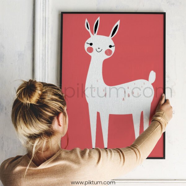 Minimal Deer Wall Art – Gentle Woodland Animal Print for Nursery Decor