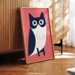 Graphic Owl Wall Art – Minimalist Bird Illustration with Bold Shapes