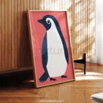 Gentle Penguin Illustration – Modern Arctic Animal Wall Art