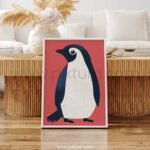 Gentle Penguin Illustration – Modern Arctic Animal Wall Art