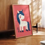 Gentle Unicorn Illustration – Dreamy Kids Wall Art Print