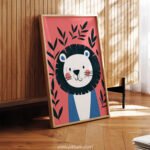Gentle Lion Illustration – Modern Animal Wall Art Print
