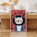 Gentle Lion Illustration – Modern Animal Wall Art Print