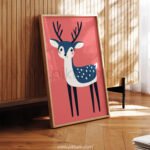 Cute Deer Illustration – Modern Nursery Wall Art Print