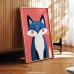 Fox Wall Art – Cute Woodland Animal Illustration for Kids Rooms