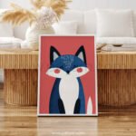 Fox Wall Art – Cute Woodland Animal Illustration for Kids Rooms