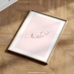 Gentle Rest Line Art – Minimalist Figure on Soft Pink Background