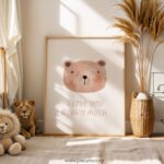 Cute Bear Nursery Print – “I Love You Beary Much” Wall Art