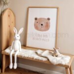 Cute Bear Nursery Print – “I Love You Beary Much” Wall Art