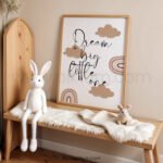 “Dream Big Little One” Nursery Wall Art – Boho Rainbow Baby Print