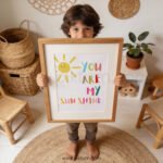 “You Are My Sunshine” Nursery Wall Art – Colorful Kids Room Print
