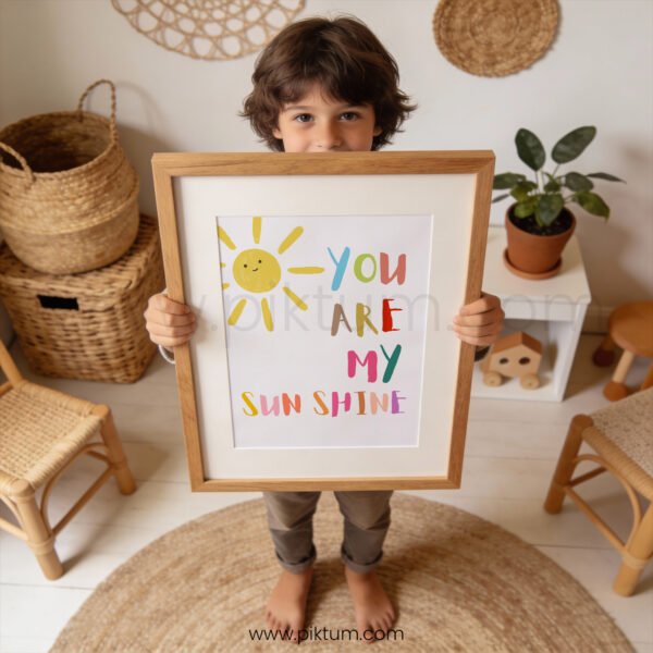 “You Are My Sunshine” Nursery Wall Art – Colorful Kids Room Print