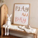 “Play All Day” Nursery Wall Art – Positive Kids Affirmation Print