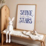 “Shine Like the Stars” Nursery Wall Art – Inspirational Kids Quote Print