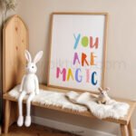 “You Are Magic” Nursery Wall Art – Colorful Inspirational Quote Print for Kids