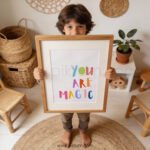 “You Are Magic” Nursery Wall Art – Colorful Inspirational Quote Print for Kids