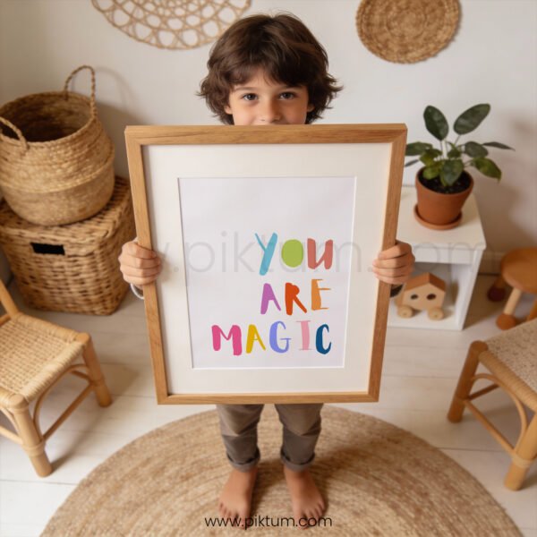 “You Are Magic” Nursery Wall Art – Colorful Inspirational Quote Print for Kids