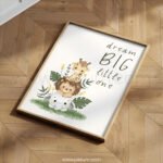 “Dream Big Little One” Safari Nursery Wall Art – Animal Stacking Print