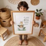 “Dream Big Little One” Safari Nursery Wall Art – Animal Stacking Print