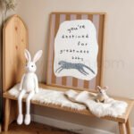 “You’re Destined for Greatness” Leopard Nursery Wall Art – Baby Affirmation Print