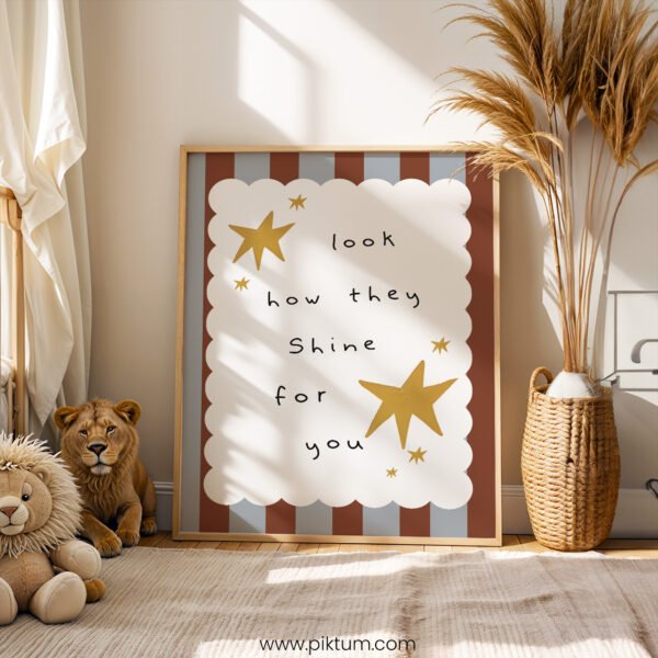 “Look How They Shine for You” Nursery Wall Art – Star Affirmation Print