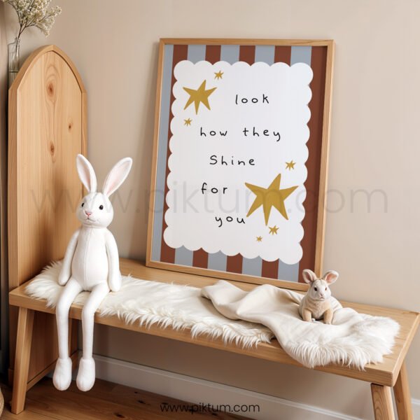 “Look How They Shine for You” Nursery Wall Art – Star Affirmation Print