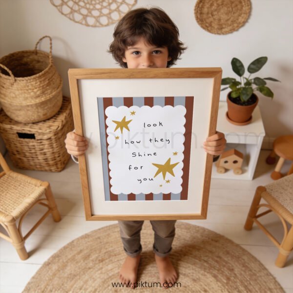 “Look How They Shine for You” Nursery Wall Art – Star Affirmation Print
