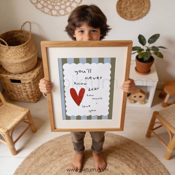 “You’ll Never Know, Dear, How Much I Love You” Nursery Wall Art – Love Quote Print