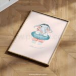 “Let’s Have Fun” Nursery Wall Art – Whimsical Elephant Print