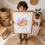 “Sweet Dreams My Love” Fox Nursery Wall Art – Gentle Woodland Print
