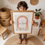 “I Am Loved” Nursery Wall Art – Rainbow Affirmation Watercolor Print