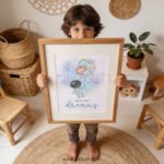 “Follow Your Dreams” Astronaut Nursery Wall Art – Space-Themed Watercolor Print