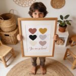 “You Are So Loved” Nursery Wall Art – Neutral Heart Print for Baby Room