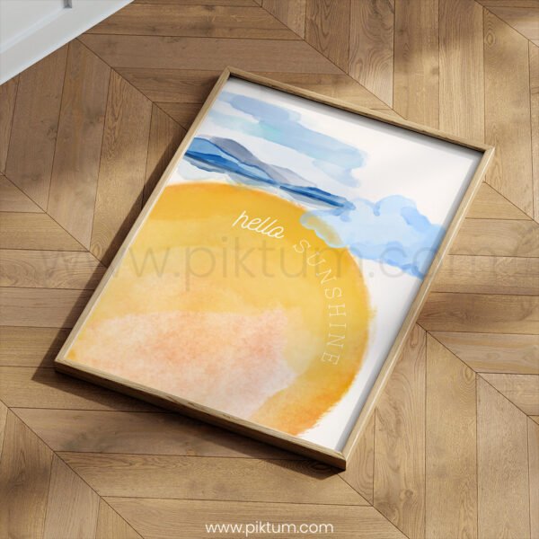 “Hello Sunshine” Nursery Wall Art – Sun Boho Kids Room Print