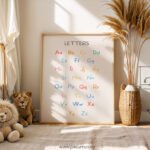 Alphabet Letters Nursery Wall Art – Colorful ABC Print for Kids Room