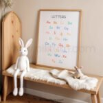 Alphabet Letters Nursery Wall Art – Colorful ABC Print for Kids Room