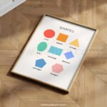 Shapes Wall Art for Kids | Preschool Learning Shapes Poster | Nursery & Playroom Decor