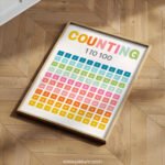 Counting Numbers 1–100 Wall Art | Kids Counting Chart | Preschool & Kindergarten Math Poster