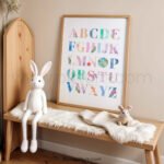 Watercolor Alphabet Poster | Floral ABC Wall Art | Nursery & Playroom Decor
