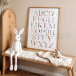 Watercolor Alphabet Poster | Modern ABC Wall Art | Nursery & Kids Room Decor