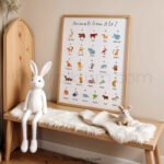 Animals from A to Z Poster | Alphabet Animals Chart | Educational Wall Art for Kids