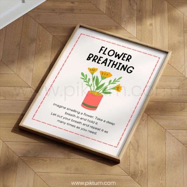 Flower Breathing Poster | Calm Down Strategy for Kids | Mindfulness Classroom Wall Art