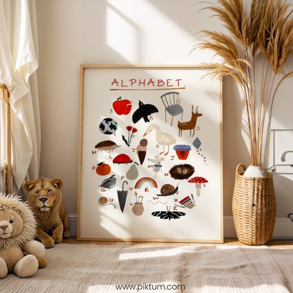 Alphabet Poster for Kids | A–Z Learning Wall Art | Preschool & Kindergarten Classroom Decor
