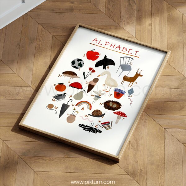 Alphabet Poster for Kids | A–Z Learning Wall Art | Preschool & Kindergarten Classroom Decor