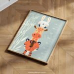 Animal Growth Chart for Kids | Jungle Height Chart Wall Art | Nursery & Playroom Decor