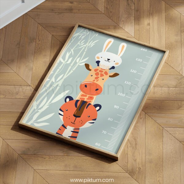 Animal Growth Chart for Kids | Jungle Height Chart Wall Art | Nursery & Playroom Decor