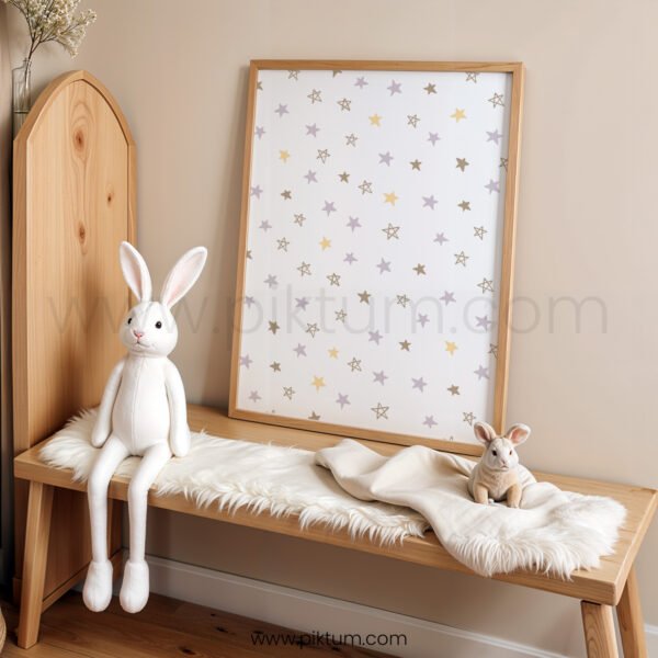 Star Pattern Nursery Wall Art | Neutral Baby Room Printable | Soft Pastel Nursery Decor